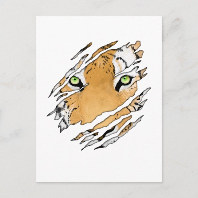 Tiger Face Wildlife Art Postkarte (Vorderseite)