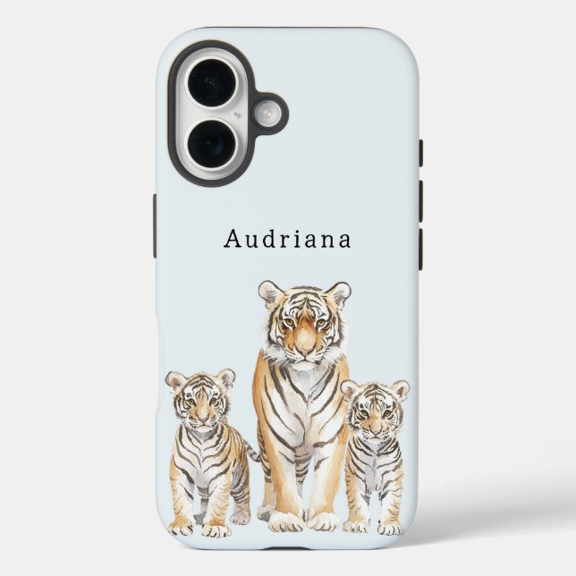 Tiger-Familie iPhone 16 Hülle (Rückseite)