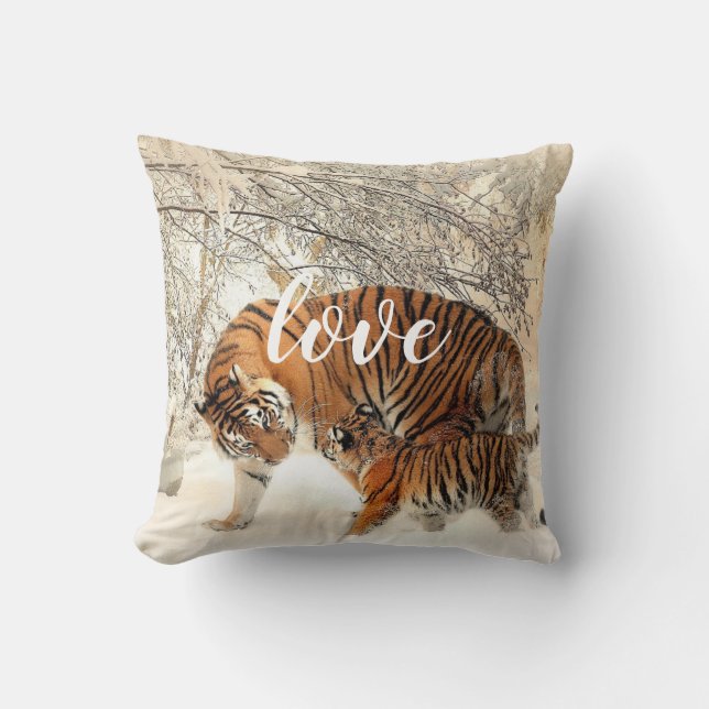 Tiger-Familie Kissen (Vorderseite)