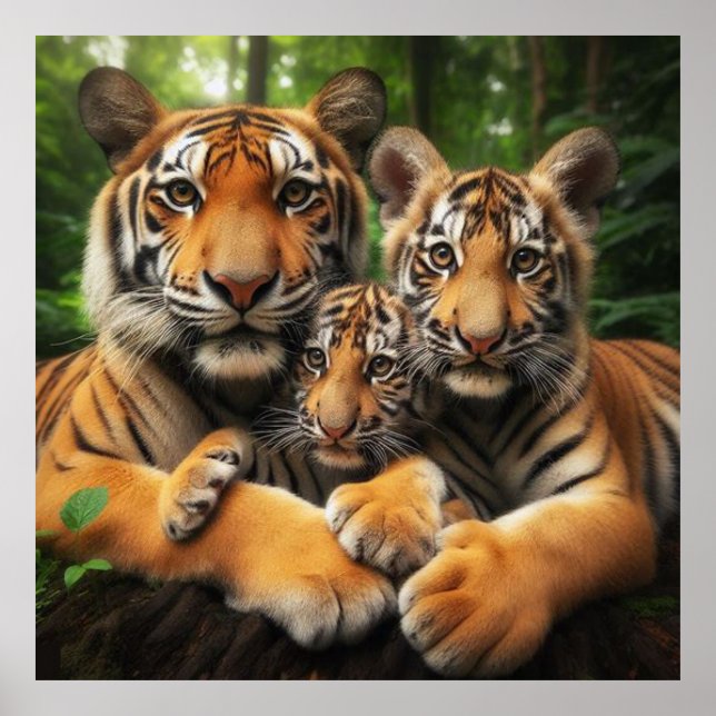Tiger-Familie Poster (Vorne)
