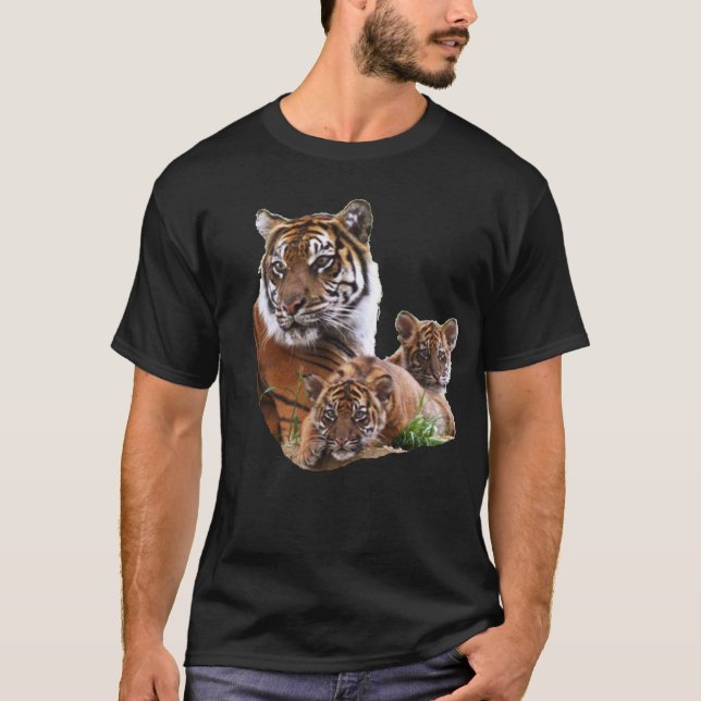Tiger-Familie T-Shirt (Vorderseite)