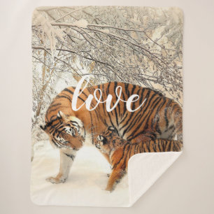 Tiger Family Sherpa Blanket Sherpadecke