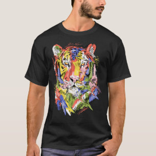 Tiger farbenfrohe Kunst Tierliebhaber Kunstwerke T-Shirt
