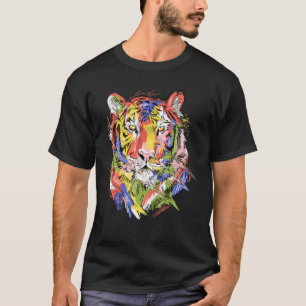 Tiger farbenfrohe Kunst Tierliebhaber Kunstwerke T-Shirt