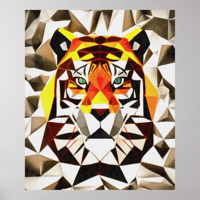 Tiger Fearful Symmetry Geometric Art Poster (Vorne)