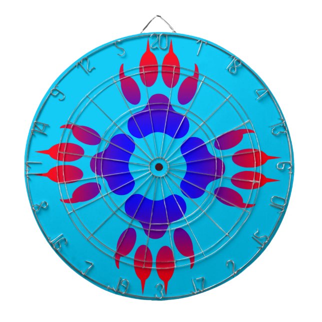 Tiger Feet Print Metal Cage Türkis Dartboard Dartscheibe (vorne)