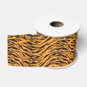 Tiger-Fell, Tiger-Haut, Tierhautmuster Ripsband