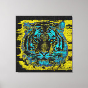 Tiger Fine Art on Burlap Rustic Jute #2 Leinwanddruck