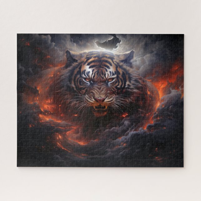 Tiger Fire Storm Surreal Fantasy Art (Horizontal)