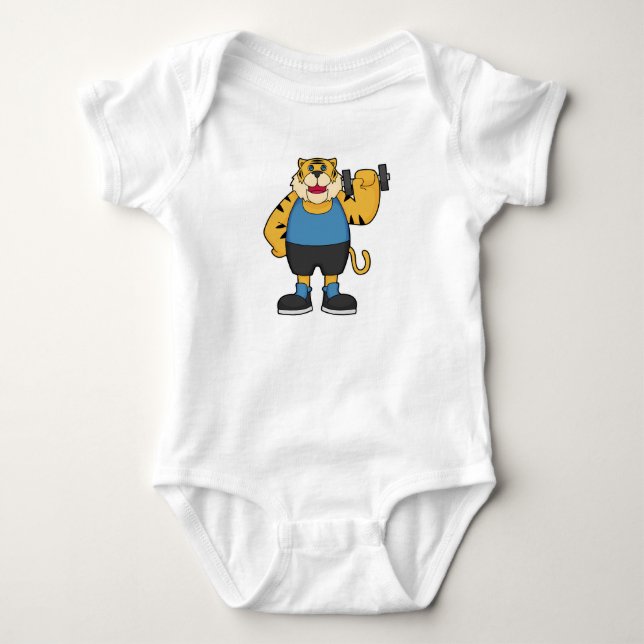 Tiger Fitness Dumbbell Baby Strampler (Vorderseite)