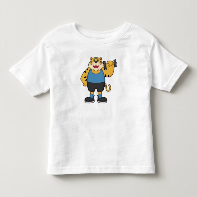 Tiger Fitness Dumbbell Kleinkind T-shirt (Vorderseite)