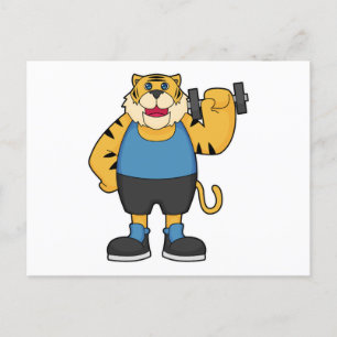 Tiger Fitness Hantel Postkarte