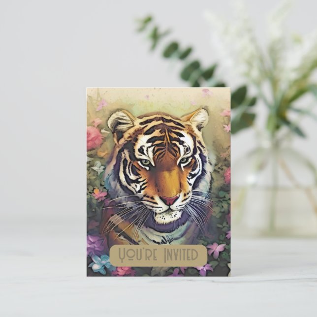 Tiger Flower Invitation QR Code (Debout devant)