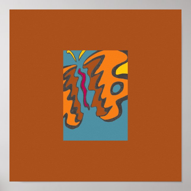 Tiger Flutterfly Mini Print 12x12 Poster (Vorne)