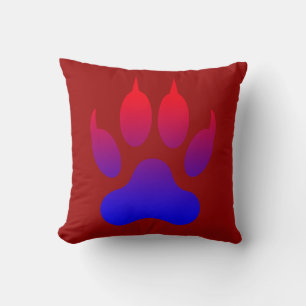 Tiger Foot Print Maroon Throw Kissen