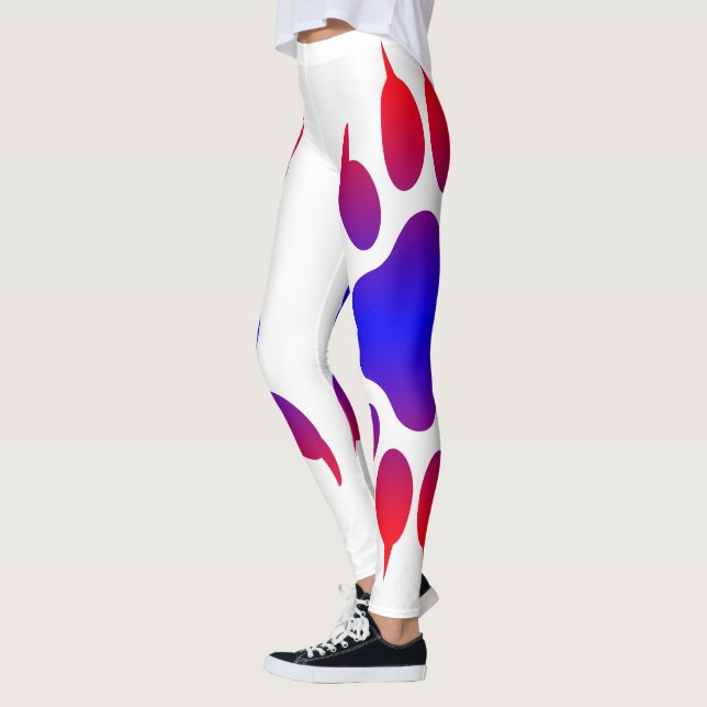 Tiger Foot Print White Leggings (Links)