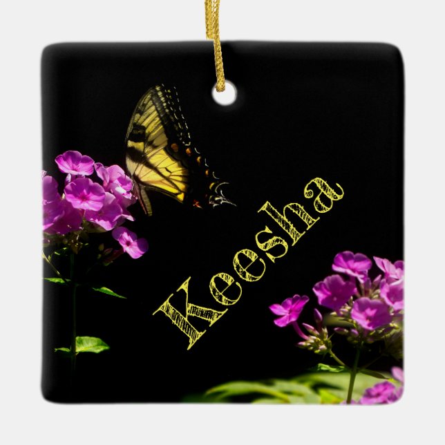 Tiger-Frack auf Phlox Keramikornament (Vorderseite)