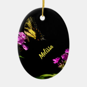 Tiger Frack Butterfly auf Phlox Keramik Ornament