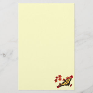 Tiger Frack Butterfly auf Roten Blume Briefpapier