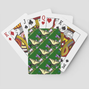 Tiger Frack Butterfly auf wilden Blume Spielkarten