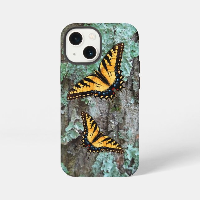 Tiger Frack Butterfly iPhone 13 Mini Hülle (Rückseite)