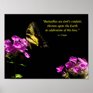 Tiger Frack Butterfly und Wild Phlox Poster