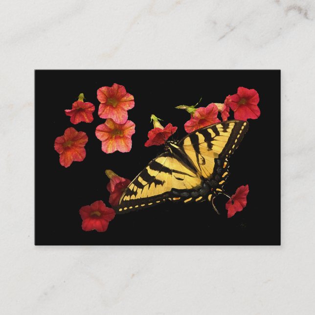 Tiger-Frack für Rote Blume ATC Visitenkarte (Vorderseite)