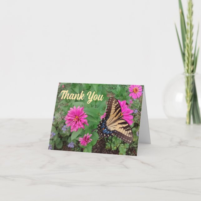 Tiger Frack unter den Blume Dankeschön-Karte Dankeskarte (Vorderseite)