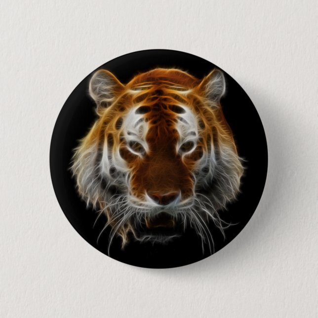 Tiger-Fraktal Button (Vorderseite)
