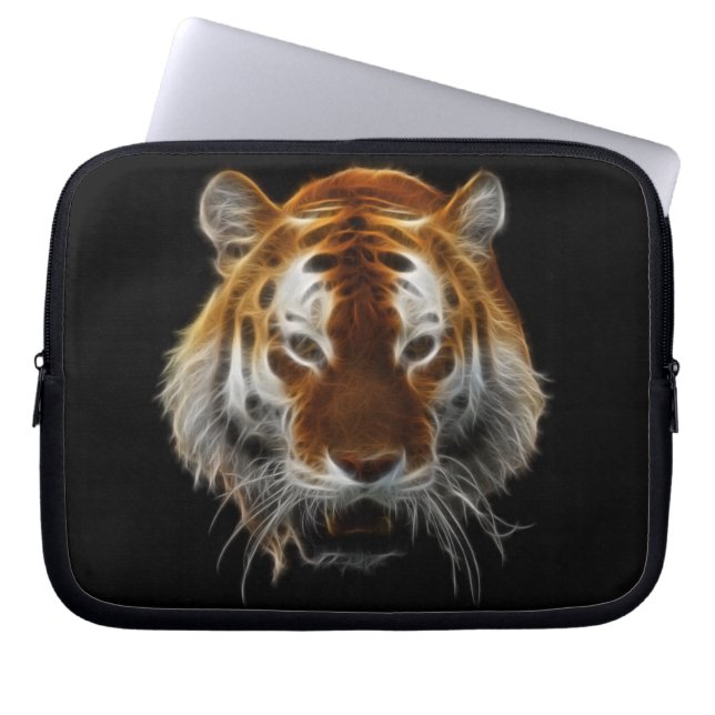 Tiger-Fraktal Laptopschutzhülle (Vorderseite)