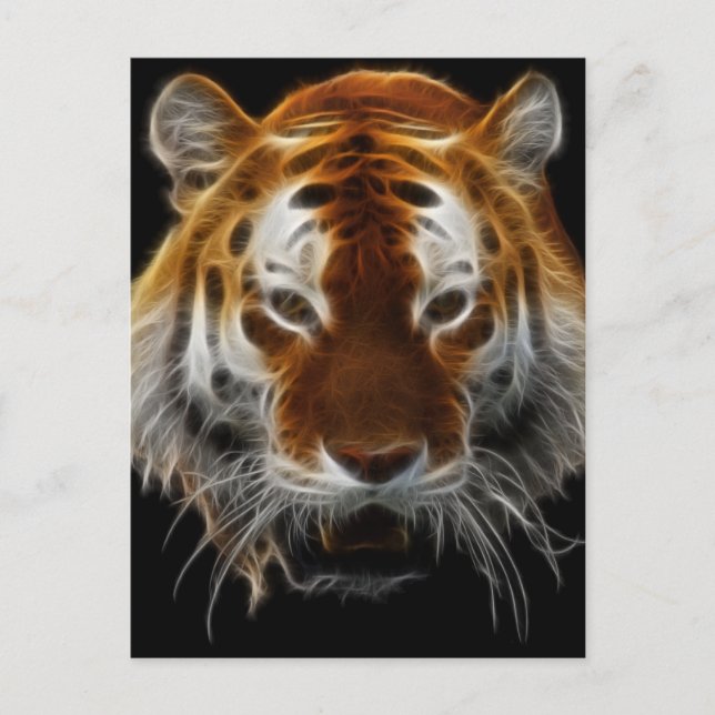 Tiger-Fraktal Postkarte (Vorderseite)