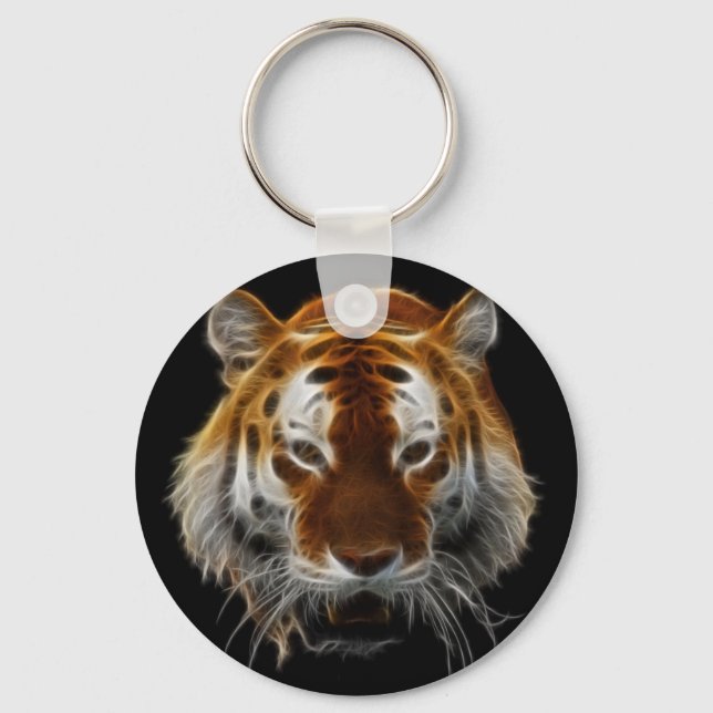 Tiger-Fraktal Schlüsselanhänger (Vorderseite)