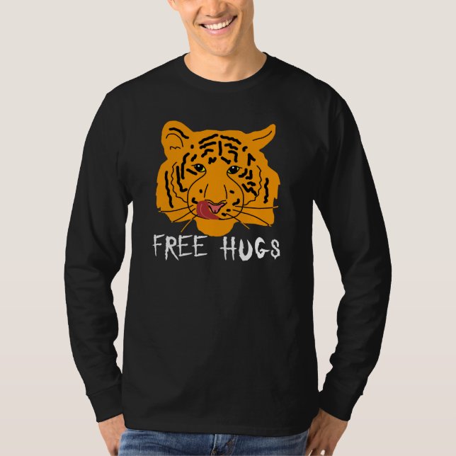 Tiger - Free Hugs Dark T-Shirt (Vorderseite)