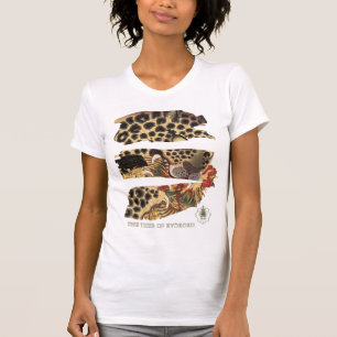 Tiger frisst Hühnchen. Japanische Vintage Kunst. T-Shirt