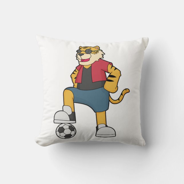 Tiger-Fußball-Fußball Kissen (Vorderseite)