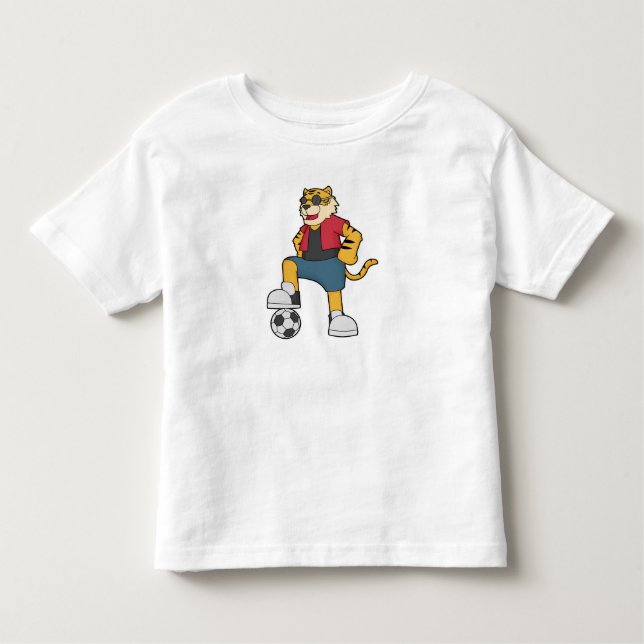 Tiger-Fußball-Fußball Kleinkind T-shirt (Vorderseite)