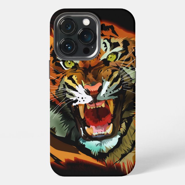 Tiger Gebrüll iPhone 13 Pro Hülle (Hinten)
