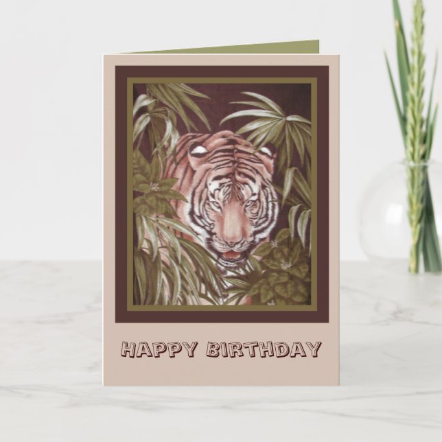 Tiger Geburtstag Karte (Vorderseite)