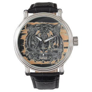 Tiger-Gefecht Nah-up 3 Armbanduhr
