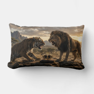Tiger gegen Löwe Lendenkissen