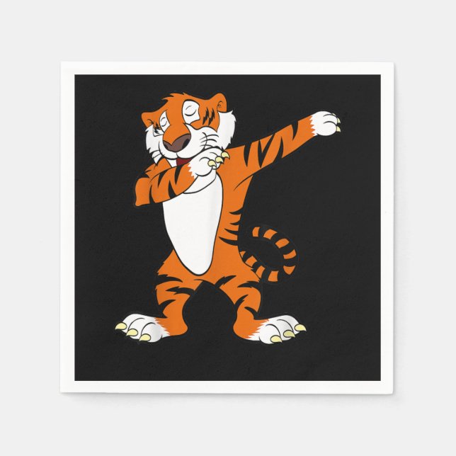 Tiger-Geschenk | Dabbing Niedliches Tiger Animal P Serviette (Vorderseite)