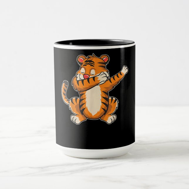 Tiger-Geschenk| Funny Tiger Dab Dabing Tiger Tasse (Zentrum)