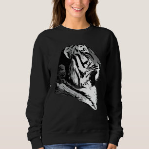 Tiger-Gesicht Kopf große Katzen Raubtier Abdruck m Sweatshirt