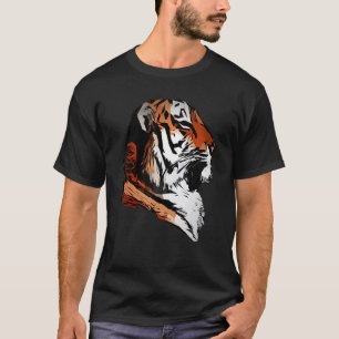 Tiger Gesicht Kopf große Katzen Raubtier Aufdruck  T-Shirt