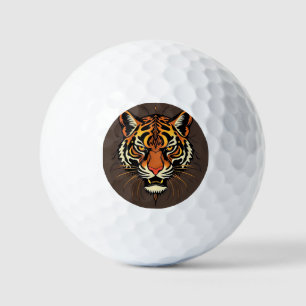 Tiger-Gesicht mit Stammesmustern Golfball
