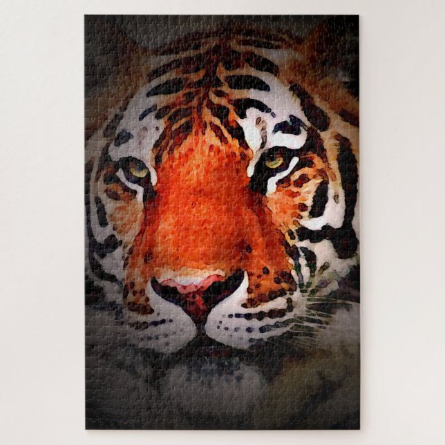 Tiger-Gesicht Motivationskunstwerk (Vertikal)