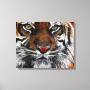 Tiger-Gesicht Nah ummantelte Canvas Leinwanddruck
