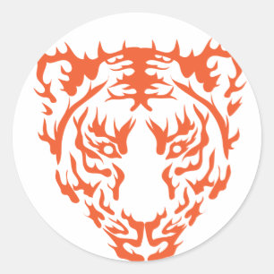 Tiger-Gesicht Runder Aufkleber