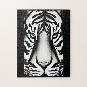 Tiger Gesicht Schwarz-weiße Streifen