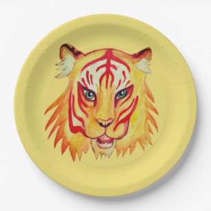Tiger-Gesichter Zeichne kundenspezifische Paper-Te Pappteller
